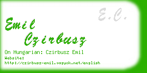 emil czirbusz business card